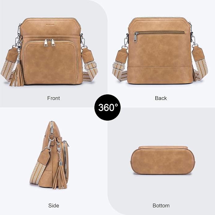 Crossbody Purse for Women, Lightweight Medium Crossbody Bag Soft Leather - Image 7