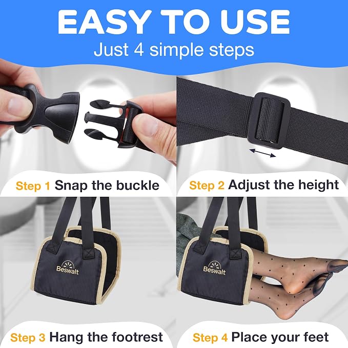 Portable Airplane Foot Hammock for Plane Travel - Image 7