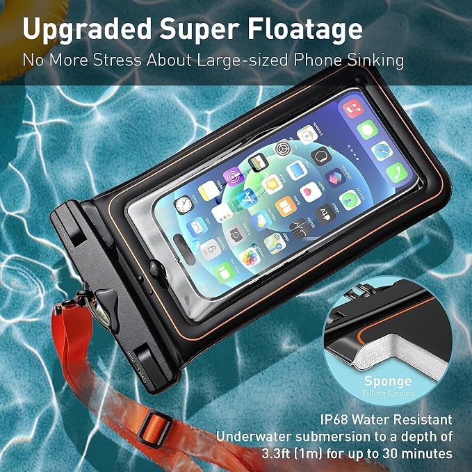 Marine IP68 Waterproof Phone Pouch, Floating Waterproof Dry Bag Compatible - Image 2