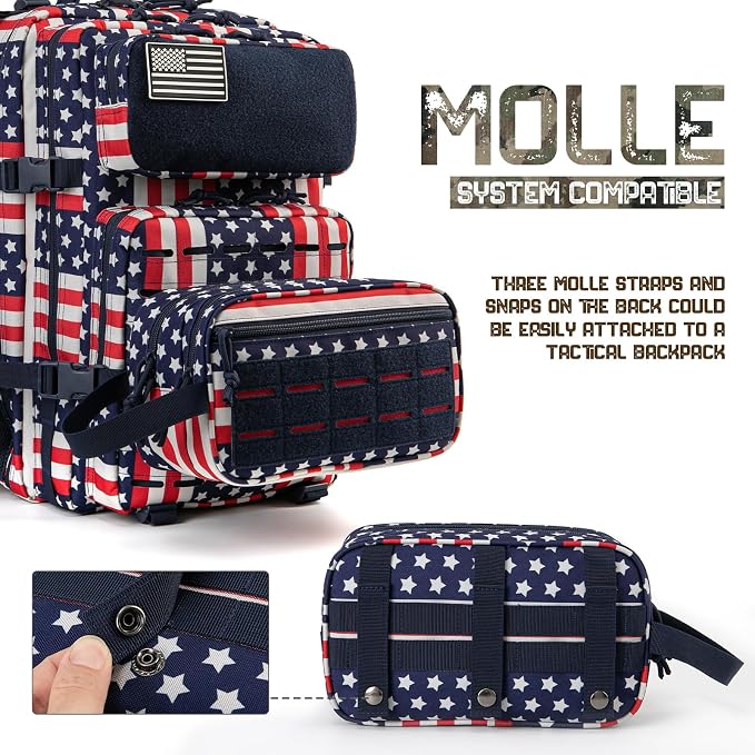 QT&QY Tactical Toiletry Bag For Men Hygiene Bag EDC Military Tool Molle Pouches - Image 5