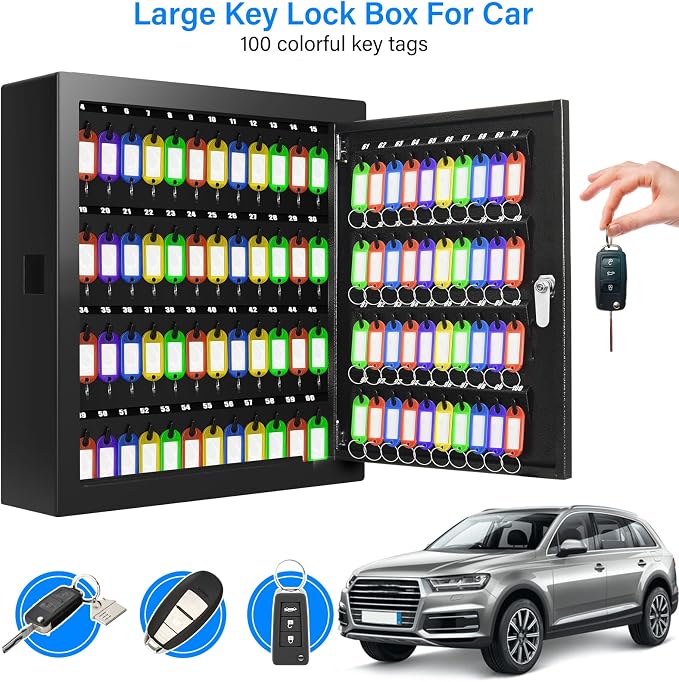 100 Keys Key Lock Box, Anti-Theft Key Cabinet - Image 5