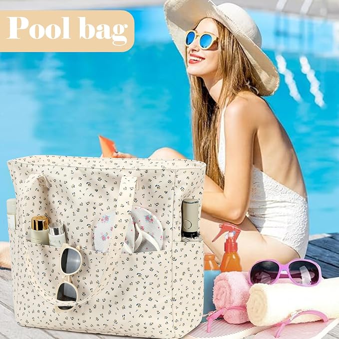 LEDAOU Beach Bag Waterproof Sandproof Women Tote Bag Pool Bag - Image 5