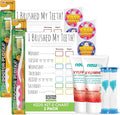 MOUTHWATCHERS Soft Kids Toothbrush, 2 Manual Flossing Toothbrushes and 2 by Mouthwatchers