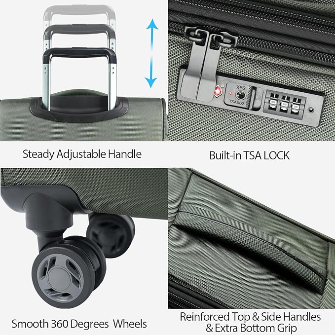 KROSER Softside Expandable Carry On Luggage - Image 4