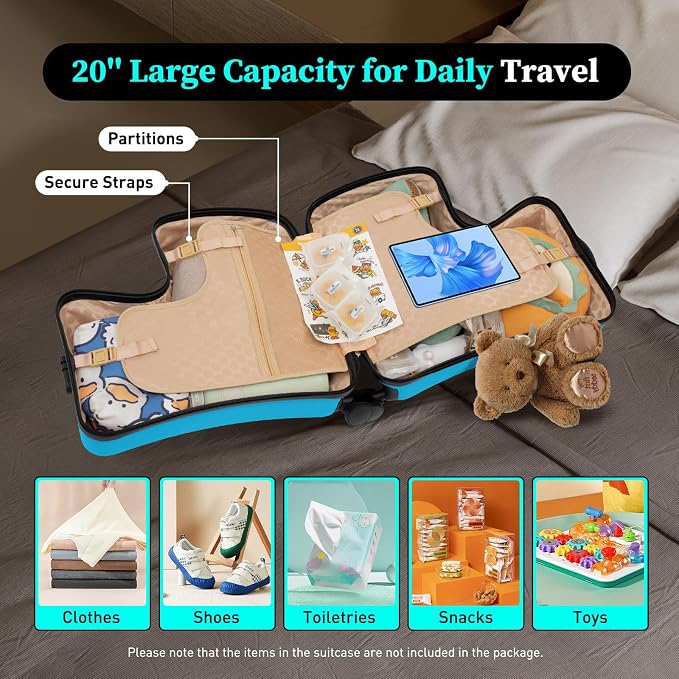 20 Inch Children's Ride On Trolley, Toddler Luggage Seat Ride - Image 6