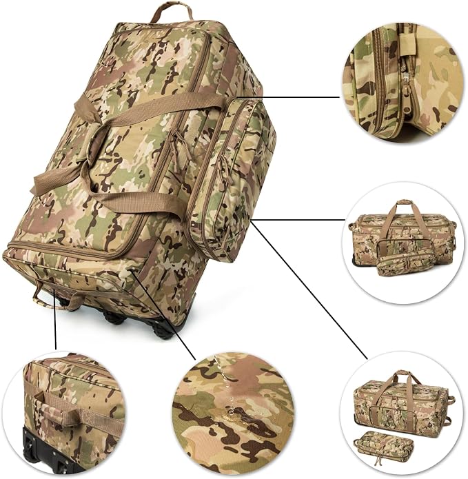 Mountain Land 120L Tactical Duffle Bag Rolling Duffle Bag - Image 5