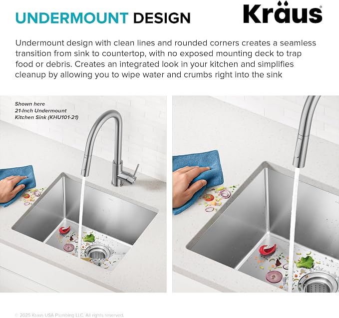 KRAUS Standart PRO 28-inch 16 Gauge Undermount Single Bowl Stainless Steel - Image 8
