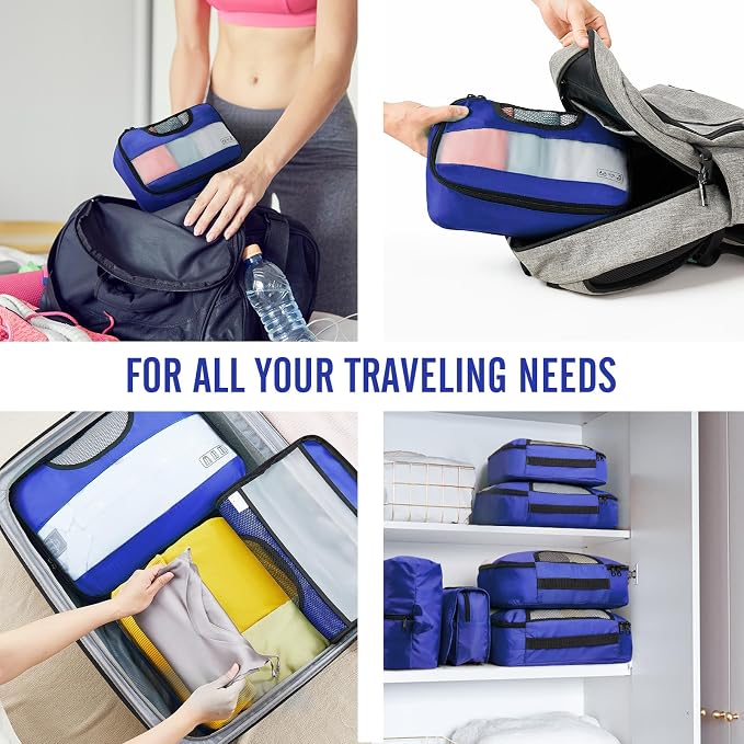 Veken 8 Set Packing Cubes for Travel Essentials, Suitcase Organizer Bags in 4 - Image 7