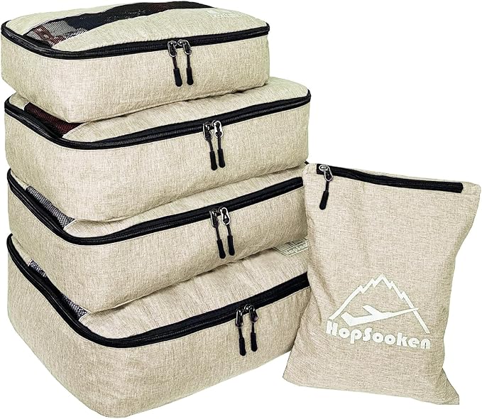 5 Set Packing Cubes for Travel Large Suitcase Luggage Organizer Bags Travel by HOPSOOKEN