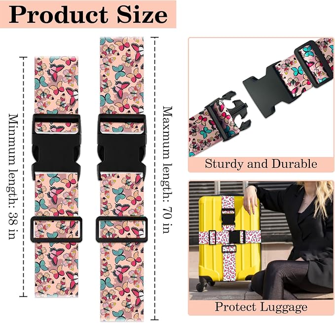 Butterfly Luggage Straps for Suitcases TSA Approved, Luggage Identifiers for - Image 2