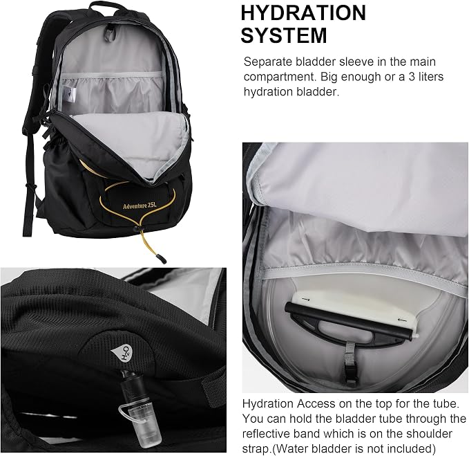 MOUNTAINTOP Hiking Backpack, 25L Camping Backpack, Men Women Hiking Daypack - Image 4
