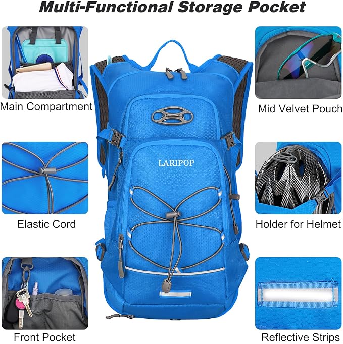LARIPOP Hydration Backpack, 18L Hiking Backpack - Image 4