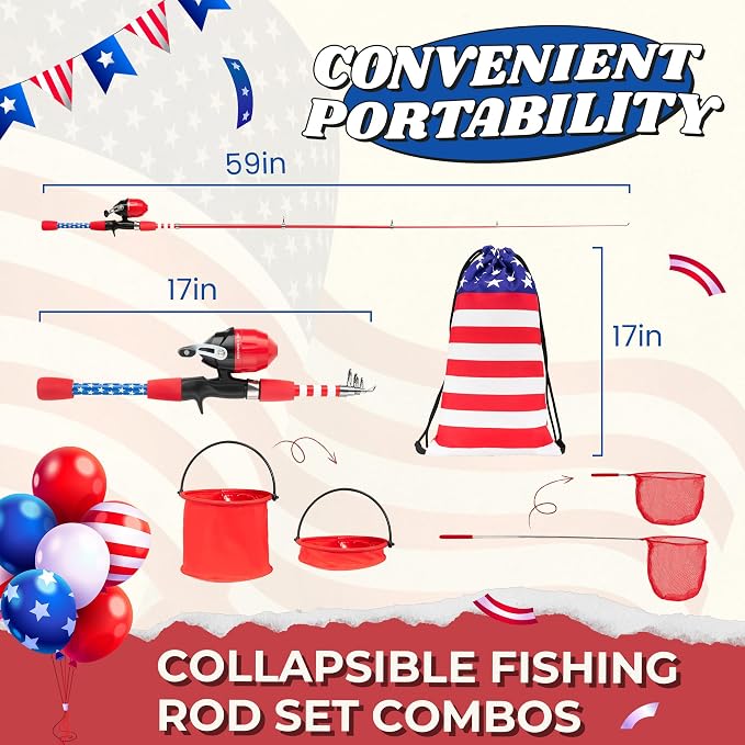 Kids Fishing Pole, Portable Telescopic Kids Fishing Poles - Image 2