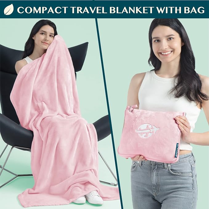 PAVILIA Travel Blanket and Pillow, Arms Opening Airplane Blankets - Image 3