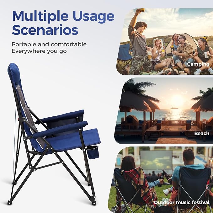 ALPHA CAMP Heavy Duty High Back Camping Chairs - Image 9