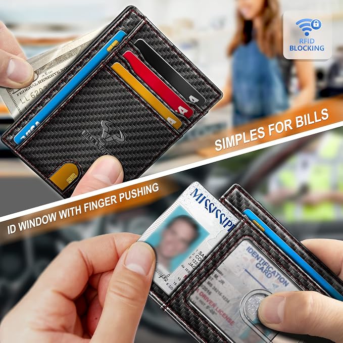 BULLIANT Slim Wallet, Skinny Minimal Thin Front Pocket Wallet Card Holder - Image 4
