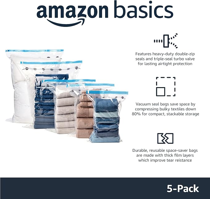 Amazon Basics Vacuum Compression Space Saving Storage Bags - Image 2