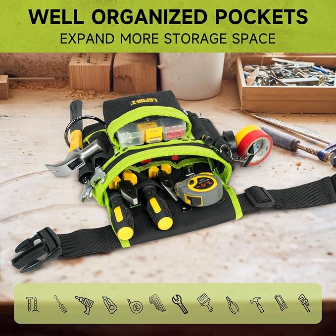 Tool Belt, Magnetic Tool Pouch, 14-Pockets Tool Belts - Image 5