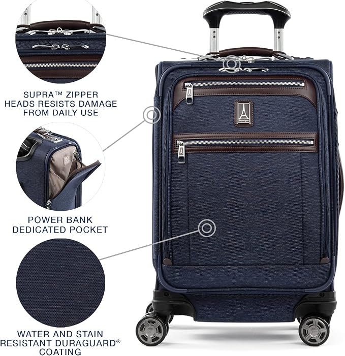 Travelpro Platinum Elite Softside Expandable Carry on Luggage, 8 Wheel Spinner - Image 3