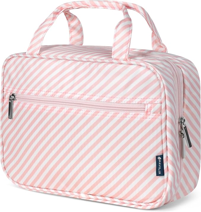 PAVILIA Hanging Toiletry Bag Travel Bag Women Men, Foldable Cosmetic Organizer by PAVILIA