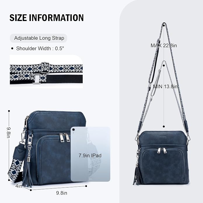 Crossbody Purse for Women, Lightweight Medium Crossbody Bag Soft Leather - Image 4