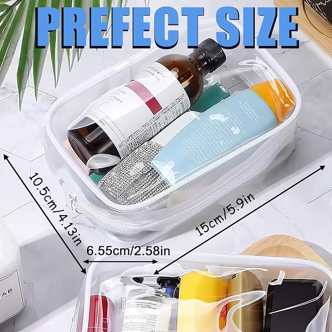 12 Pieces Clear Cosmetic Bag, PVC Waterproof Makeup Bags - Image 2