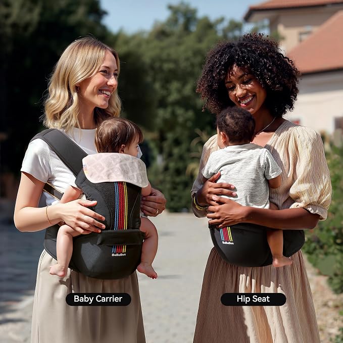 Baby Carrier with Hip Seat, BeBeBus 2-in-1 Ergonomic Newborn to Toddler Carrier - Image 7