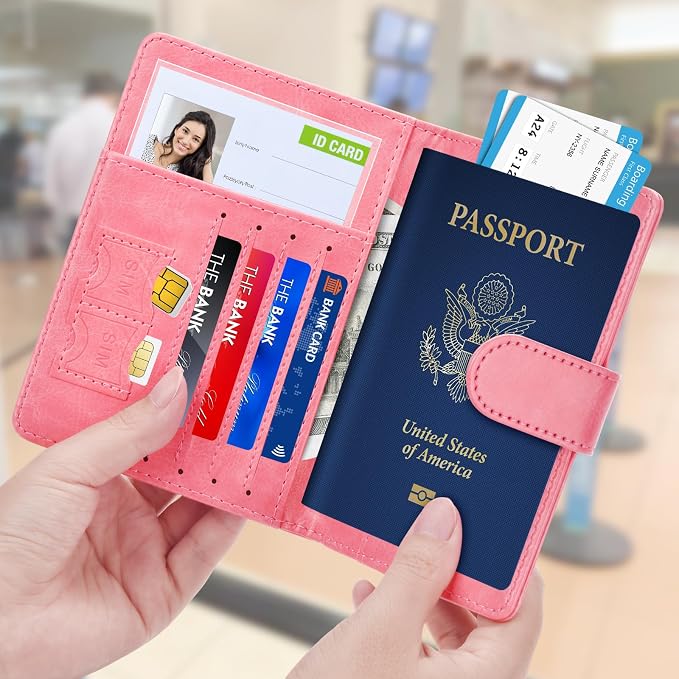 Herain Passport Holder for Travel Cruise Essentials, RFID Passports Book Card - Image 2