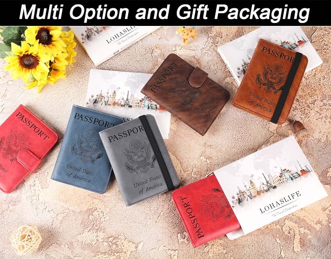 Passport Holder Cover Wallet Travel Essentials Leather Rfid Blocking Case - Image 6