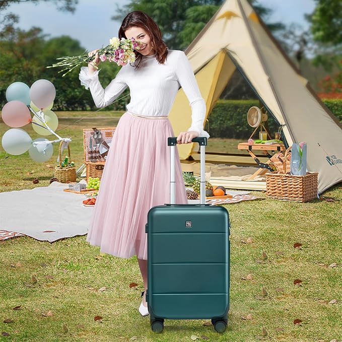 Hanke 20 Inch Carry On Luggage 22x14x9 Airline Approved PC Hard Shell Suitcases - Image 8