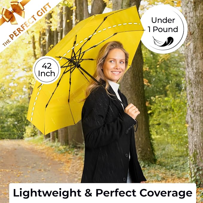 TUMELLA Strongest Windproof Travel Umbrella, Small Strong but Light Portable - Image 5