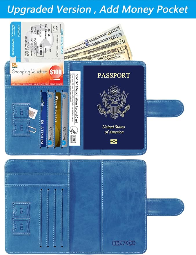 Passport Holder Cover Wallet RFID Blocking Leather Card Case Travel Accessories - Image 3