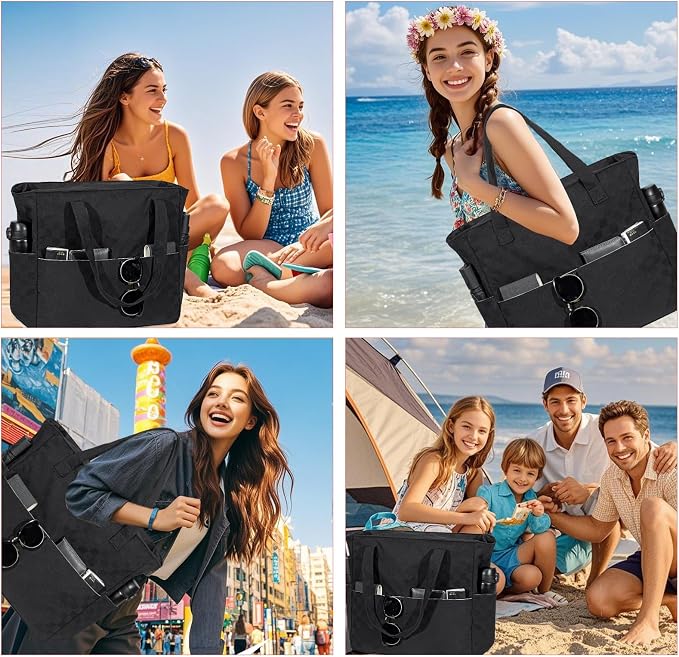 LEDAOU Beach Bag Waterproof Sandproof Women Tote Bag Pool Bag - Image 6