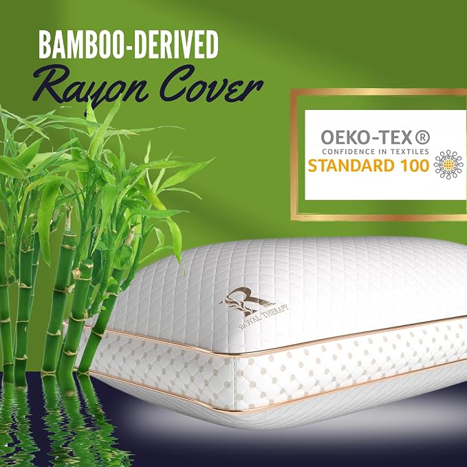 Royal Therapy 2-Pack Queen Memory Foam Pillow, Adjustable Shredded Odor-Free - Image 4