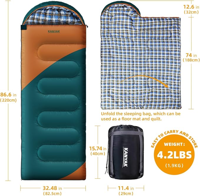 Camping Sleeping Bag, 32℉ Sleeping Bags - Image 2