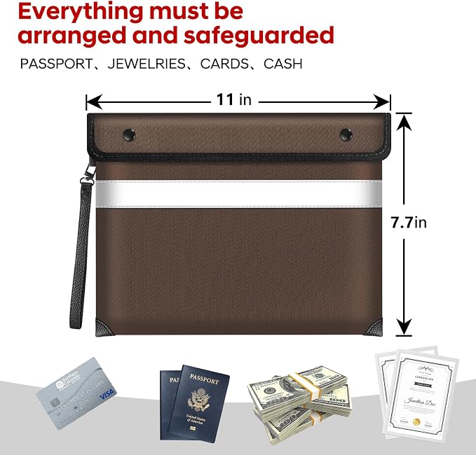 Fireproof Bag for Documents-5200 Heat Insulated, Waterproof Document Pouch - Image 5