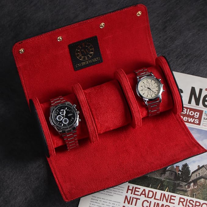 Genuine Napa Leather Watch Roll Travel Case - Image 2