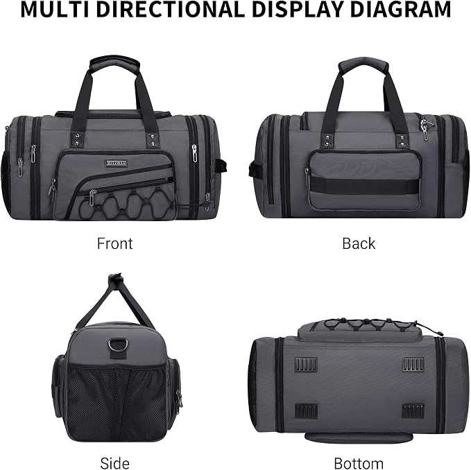 WITZMAN Duffle Bag for Men Nylon Large Gym Weekender Bag - Image 9