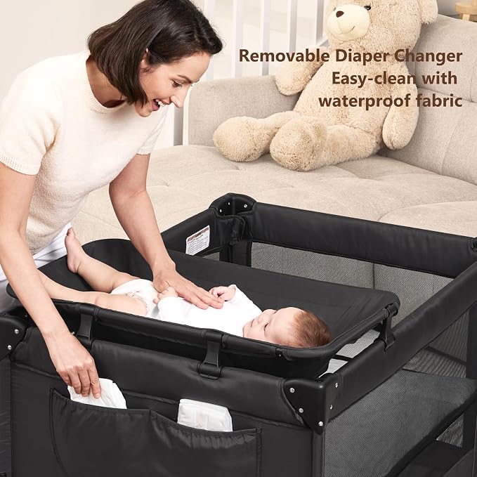 ANGELBLISS Baby Bassinet Bedside Crib, Pack and Play - Image 5