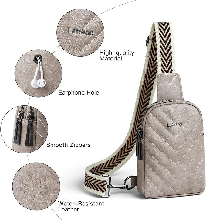 7L Sling Bag for Women Men Leather Small Sling Backpack Daypack Anti Theft - Image 4