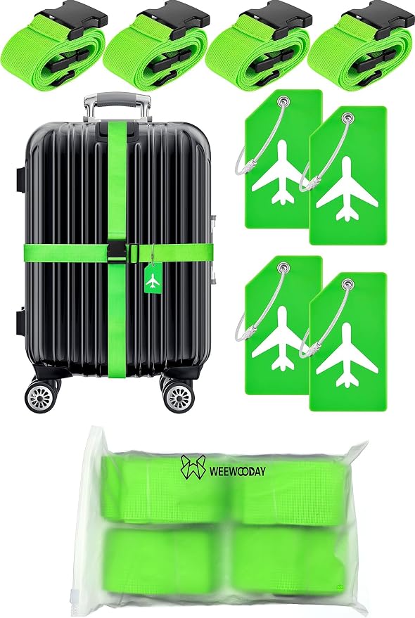 Weewooday 8 Pcs Luggage Straps Suitcase Tags Set - Image 8