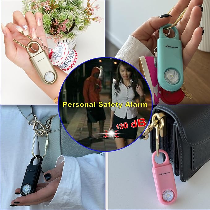 130dB Personal Safety Alarm Strobe Light. Loud Sound Keychain Siren - Image 2