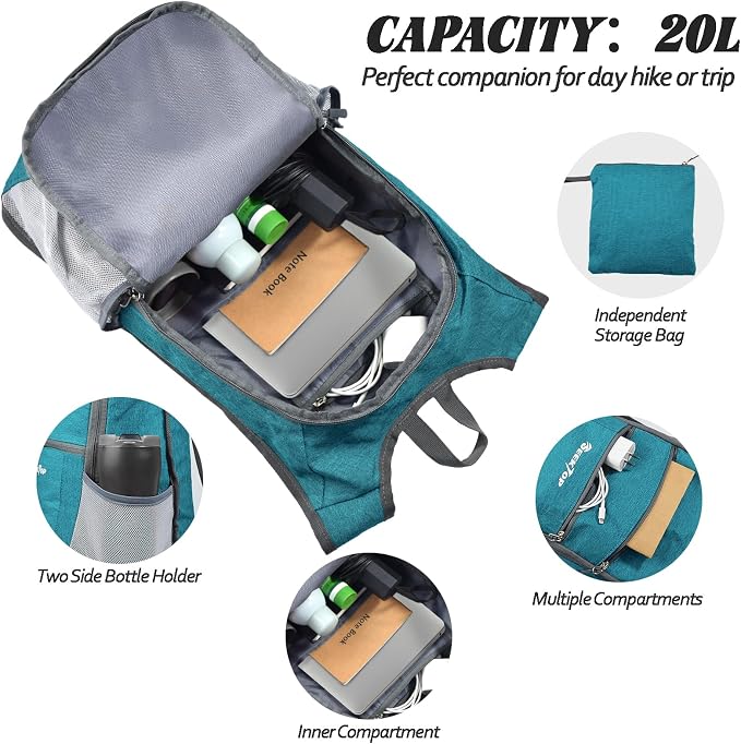 Seektop 20L Hiking Backpack Ultra Lightweight Waterproof Travel Backpack - Image 4