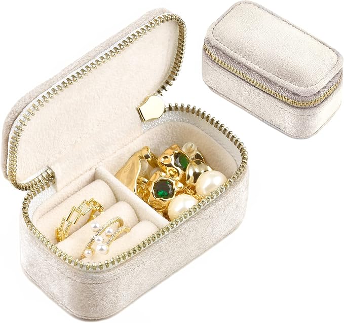 TAIMY Mini Jewelry Travel Case, Velvet Small Travel Jewelry Box, Portable by TAIMY