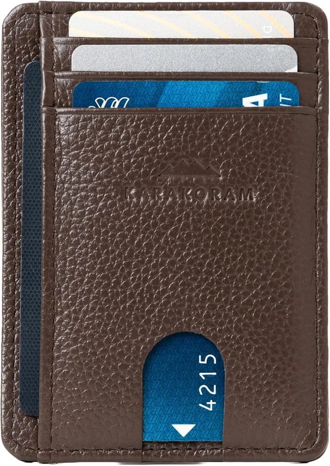 KARAKORAM Vertical Handcrafted Premium Leather Front Pocket Credit Card Holder - Image 2