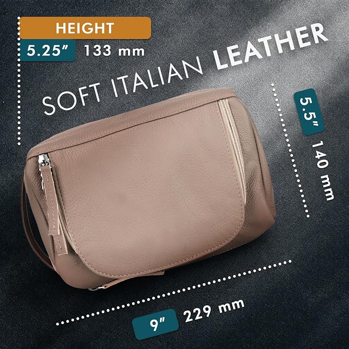 ELIZO Premium REAL Leather Toiletry Bag - Image 3