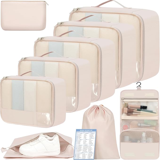 BAGAIL 9 Set Packing Cubes Luggage Packing Organizers by BAGAIL