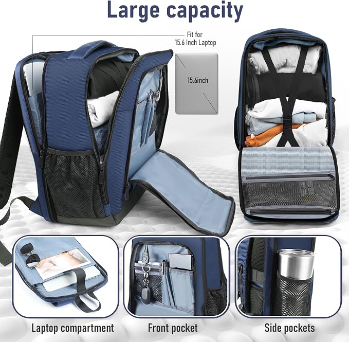 Travel Backpack, Business Anti Theft Slim Sturdy Laptops Backpack - Image 4