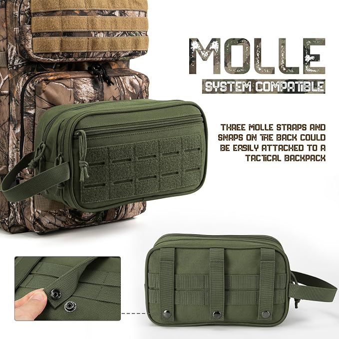 QT&QY Tactical Toiletry Bag For Men Hygiene Bag EDC Military Tool Molle Pouches - Image 5