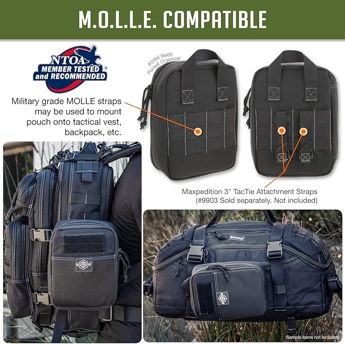 MAXPEDITION Beefy Pocket Organizer, MOLLE-Compatible, 1000D Nylon Tactical Pouch - Image 6